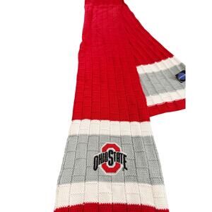 Little Earth College Football Ohio State Scarf Unisex OS Red Gray Team Spirit